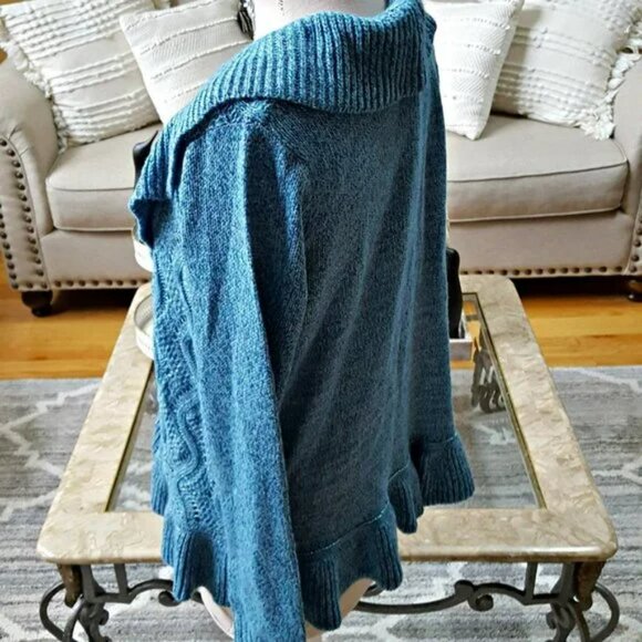 NEW! RUFFLE Front CARDIGAN SWEATER SZ L - Picture 3 of 4